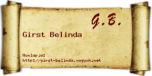 Girst Belinda névjegykártya